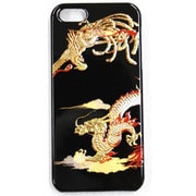 I5-MK0-004 [iPhone5用カバー 高盛り蒔絵 龍鳳呈祥（黒）]