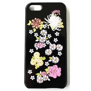 I5-MK0-006 [iPhone5用カバー 高盛り蒔絵 華尽くし（黒）]