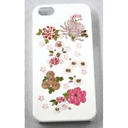 I5-MK0-007 [iPhone5用カバー 高盛り蒔絵 華尽くし（白）]