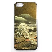 I5-MK0-008 [iPhone5用カバー 高盛り蒔絵 山水（黒）]