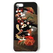 I5-MK0-012 [iPhone5用カバー 高盛り蒔絵 宝尽くし（黒）]