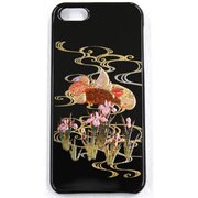 I5-MK0-017 [iPhone5用カバー 高盛り蒔絵 おしどり（黒）]