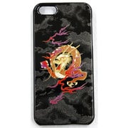 I5-MK0-018 [iPhone5用カバー 高盛り蒔絵 龍（黒）]