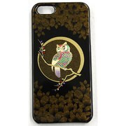 I5-MK0-019 [iPhone5用カバー 高盛り蒔絵 ふくろう（黒）]