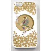I5-MK0-022 [iPhone SE/5s/5用カバー 高盛り蒔絵 ふくろう(白)]
