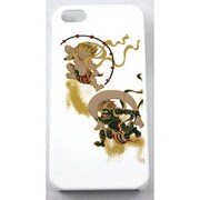 I5-MK0-023 [iPhone SE/5s/5用カバー 高盛り蒔絵 風神雷神(白)]