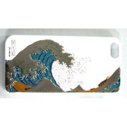 I5-MK0-025 [iPhone5用カバー 高盛り蒔絵 波裏富士(白)]