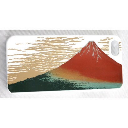 I5-MK0-026 [iPhone SE/5s/5用カバー 高盛り蒔絵 赤富士(白)]