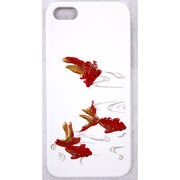 I5-MK0-030 [iPhone5用カバー 高盛り蒔絵 金魚(白)]