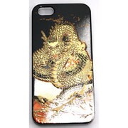 I5-MK0-031 [iPhone5用カバー 高盛り蒔絵 雲龍（黒）]