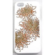 I5-MK0-035 [iPhone SE/5s/5用カバー 高盛り蒔絵 糸菊(白)]