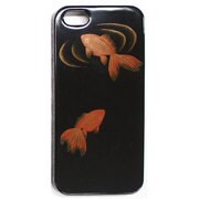 I5-MK3-003 [iPhone5用カバー 手書き蒔絵研ぎ出し 金魚]