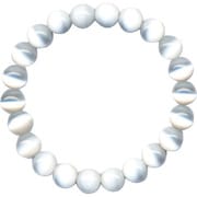 8m数珠ブレスヘッダー キャッツアイホワイト JZB-1-21