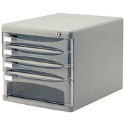 セキュリティデスクトップケース4段 グレー A4-SK4G