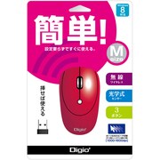 光学式マウス 無線3ボタン レッド MUS-RKT85NR