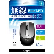 BlueLEDマウス 無線3ボタン ブラック MUS-RKT93NBK