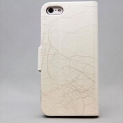 MINIOPAL CASE 84432 [iPhone5用 手帳タイプ ホワイト 左右開閉型ライン入りスタンド可]