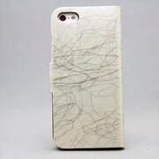 MINIOPAL CASE 84401 [iPhone5用 手帳タイプ シルバー 左右開閉型ライン入りスタンド可]