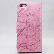 MINIOPAL CASE 84418 [iPhone5用 手帳タイプ ピンク 左右開閉型ライン入りスタンド可]