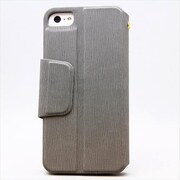 MINIOPAL CASE 84609 [iPhone5用 手帳タイプ グレー 左右開閉スタンド可ストラップ穴付き]