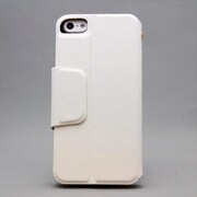 MINIOPAL CASE 84562 [iPhone5用 手帳タイプ ホワイト 左右開閉スタンド可ストラップ穴付き]
