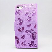 MINIOPAL CASE 84739 [iPhone5用 手帳型開閉 パープルレザー 寿シリーズ左右開閉スタンド可]