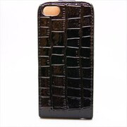MINIOPAL CASE 84678 [iPhone5用 手帳タイプ ブラック クロコダイル柄上下開閉型]