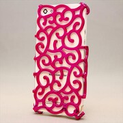 MINIOPAL CASE 90907 [iPhone5用 背面カバータイプ ピンクレッド 渦柄]