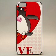 MINIOPAL CASE 00415 [iPhone5用 背面カバータイプ PR アニマルプリントハートペンギン]