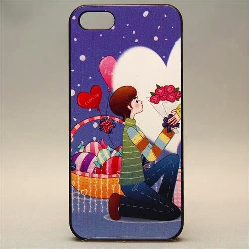 MINIOPAL CASE 00439 [iPhone5用 背面カバータイプ PR プリントハート女の子]