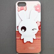MINIOPAL CASE 11329 [iPhone5用 背面カバータイプ PR アニマルプリントウサギ]