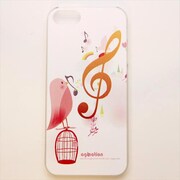 MINIOPAL CASE 12296 [iPhone5用 背面カバータイプ PR プリント鳥音符]