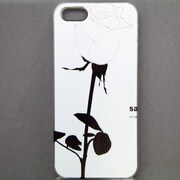 MINIOPAL CASE 98477 [iPhone5用 背面カバータイプ PR 白黒プリント花]