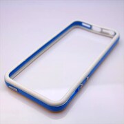 MINIOPAL CASE 88218 [iPhone5用 バンパー ホワイト×ブルー]