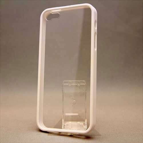 MINIOPAL CASE 87945 [iPhone5用 バンパー ホワイト 半透明バックガード付ストラップ穴付]