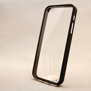MINIOPAL CASE 87969 [iPhone5用 バンパー ブラック 半透明バックガード付ストラップ穴付]