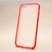 MINIOPAL CASE 85071 [iPhone5用 バンパー クリアレッド 半透明バックガード付蛍光色]