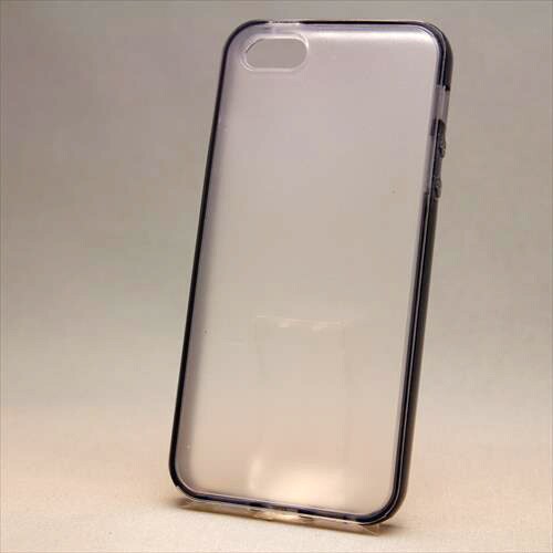 MINIOPAL CASE 85163 [iPhone5用 バンパー クリアブラック 半透明バックガード付蛍光色]