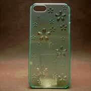 MINIOPAL CASE 80403 [iPhone5用 花模様スケルトンシリーズ クリアブルー]