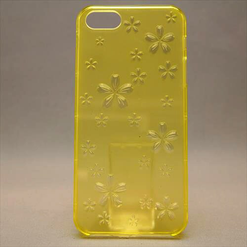 MINIOPAL CASE 80410 [iPhone5用 花模様スケルトンシリーズ クリアグリーン]