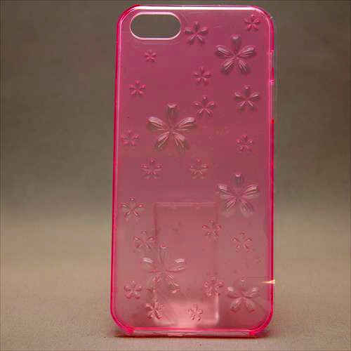 MINIOPAL CASE 80427 [iPhone5用 花模様スケルトンシリーズ クリアピンク]