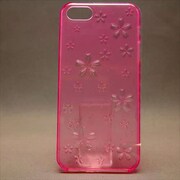 MINIOPAL CASE 80427 [iPhone5用 花模様スケルトンシリーズ クリアピンク]