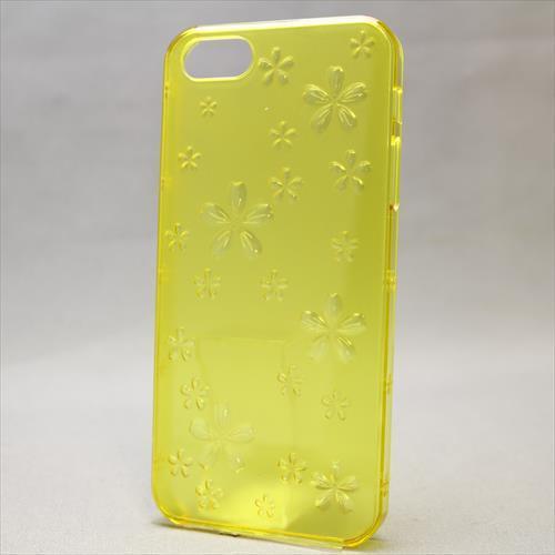 MINIOPAL CASE 81714 [iPhone5用 花模様スケルトンシリーズ クリアイエロー]