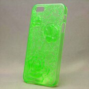 MINIOPAL CASE 89338 [iPhone5用 凹凸フラワーシリーズ グリーン 花]