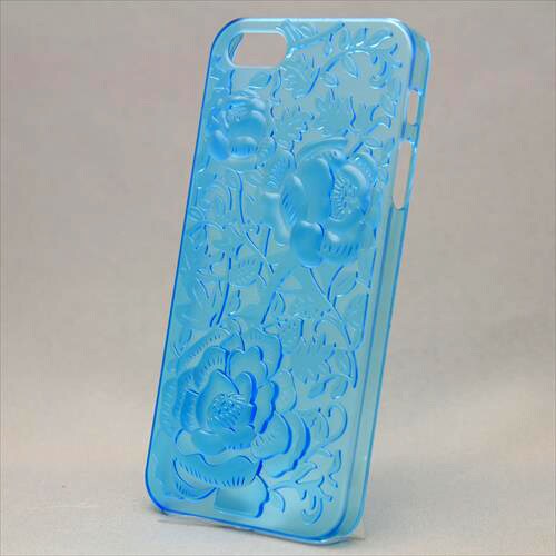 MINIOPAL CASE 89352 [iPhone5用 凹凸フラワーシリーズ ブルー 花]