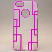 MINIOPAL CASE 80502 [iPhone5用 背面カバータイプ クリア×パープル 古典調スケルトン]