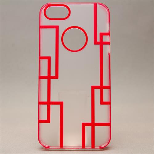 MINIOPAL CASE 80519 [iPhone5用 背面カバータイプ クリア×レッド 古典調スケルトン]