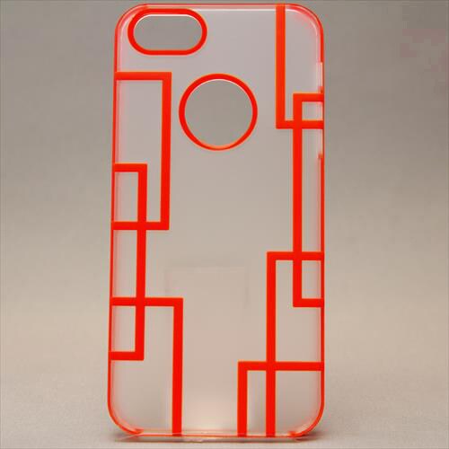 MINIOPAL CASE 80533 [iPhone5用 背面カバータイプ クリア×オレンジ 古典調スケルトン]