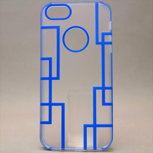 MINIOPAL CASE 80540 [iPhone5用 背面カバータイプ クリア×ブルー 古典調スケルトン]
