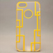 MINIOPAL CASE 80557 [iPhone5用 背面カバータイプ クリア×イエロー 古典調スケルトン]